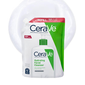 CeraVe front packaging showing 16 oz refill and clear product branding for convenience