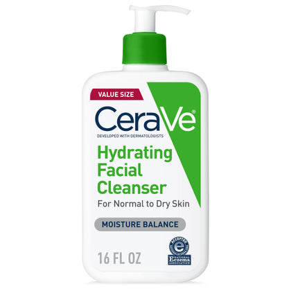 CeraVe front bottle 16 oz showing product and hydration benefits