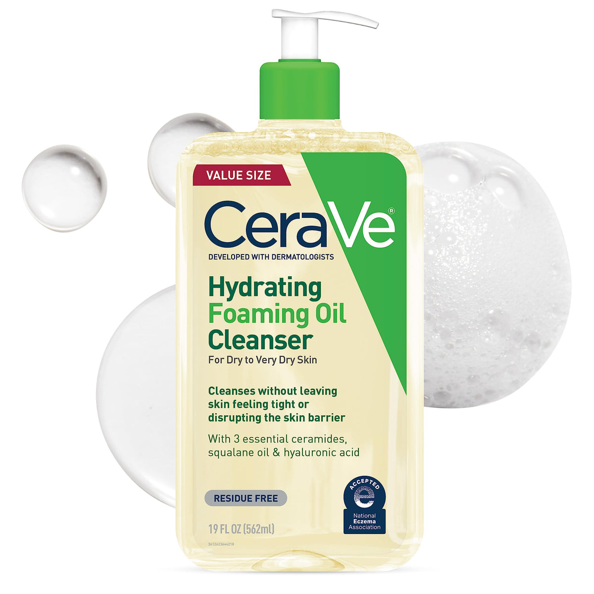CeraVe front bottle showing label and clean design, promotes gentle cleansing