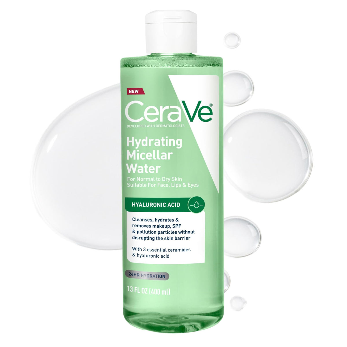 CeraVe front packaging showing product and benefits for gentle cleansing