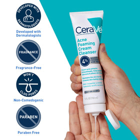 CeraVe label with ceramides hyaluronic acid niacinamide highlighting skin support