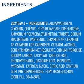 CeraVe ingredient label closeup highlighting ceramides and hyaluronic acid