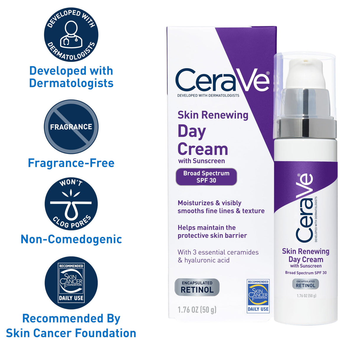 CeraVe ingredients label close-up showing ceramides and retinol for transparent formulation benefit
