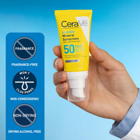 CeraVe being smoothed on face demonstrating invisible, weightless wear