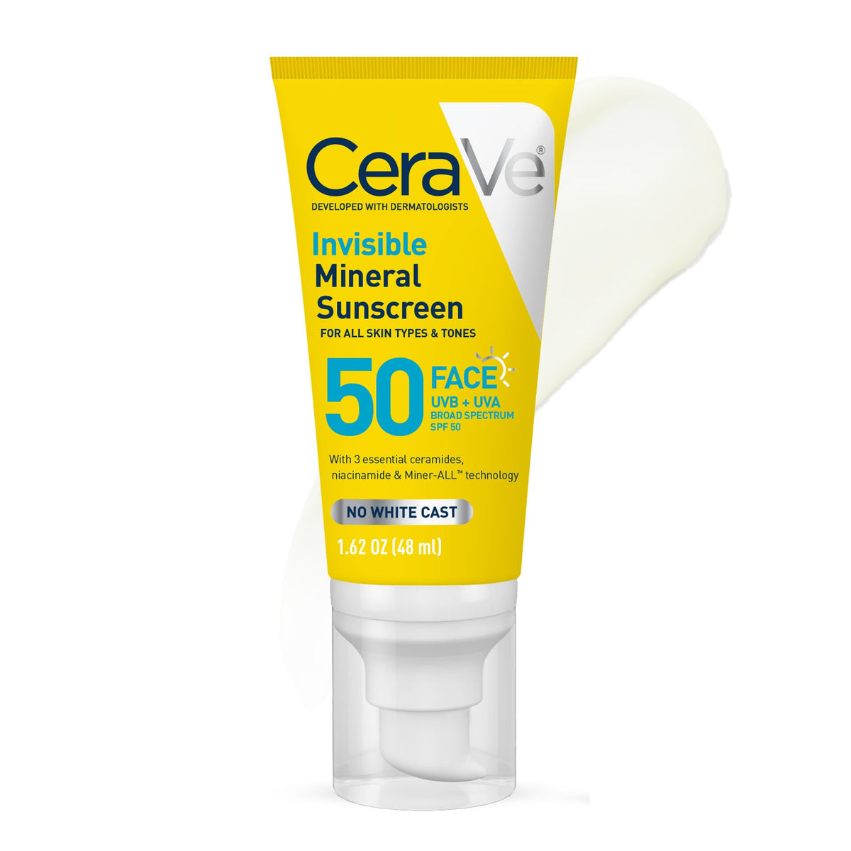 CeraVe front packaging showing SPF50 protection and travel size benefit