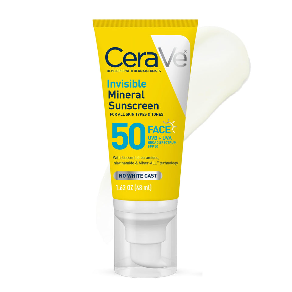 CeraVe front packaging showing SPF50 protection and travel size benefit