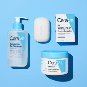 CeraVe label close-up listing salicylic and lactic acids for exfoliation