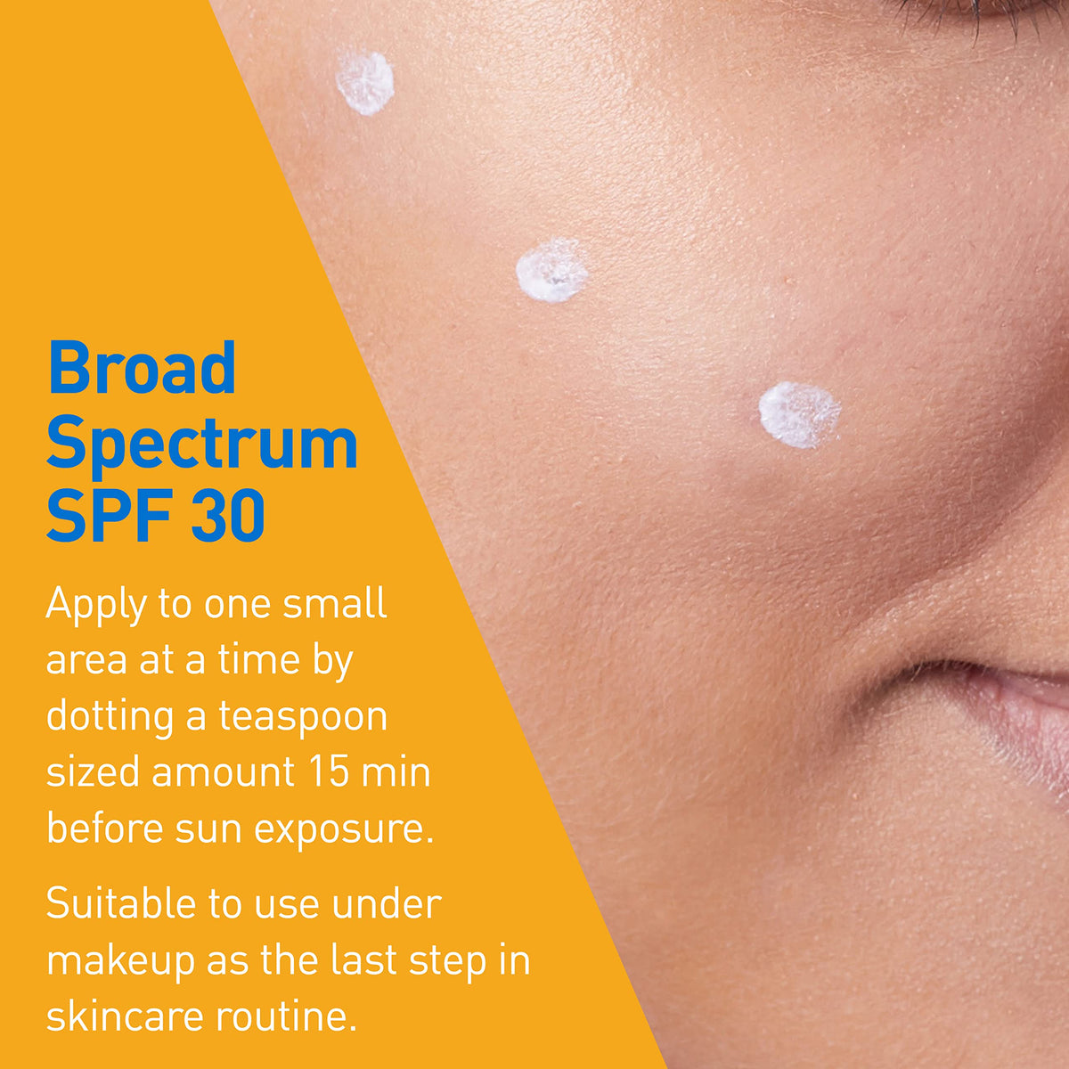 CeraVe sunscreen being applied under makeup showing compatibility and smooth base