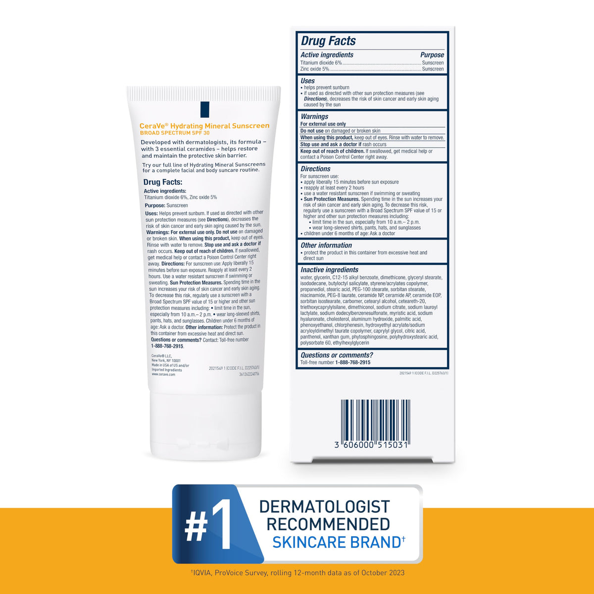 CeraVe product label close-up showing active mineral filters and gentle ingredients