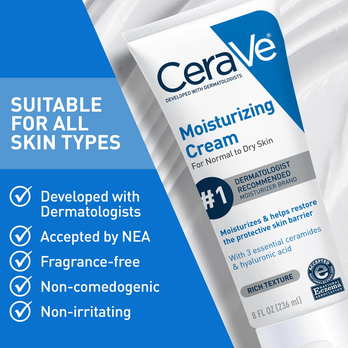 CeraVe cream applied on hand showing visible softness
