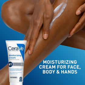 CeraVe applied to cheek showcasing gentle, non-irritating facial hydration