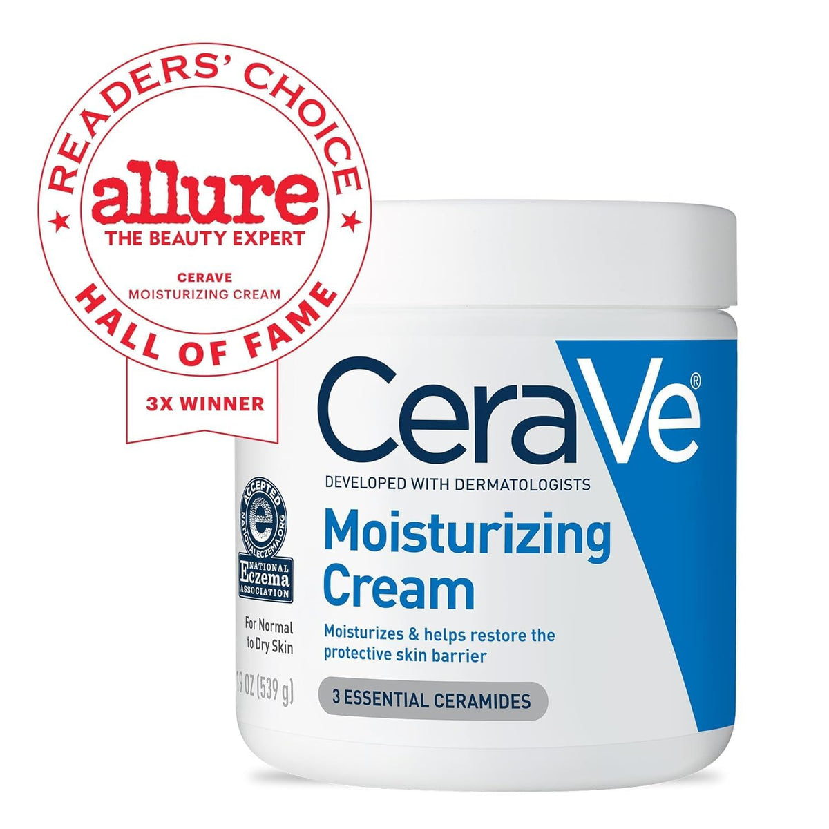 CeraVe open jar texture showing creamy, fast-absorbing finish