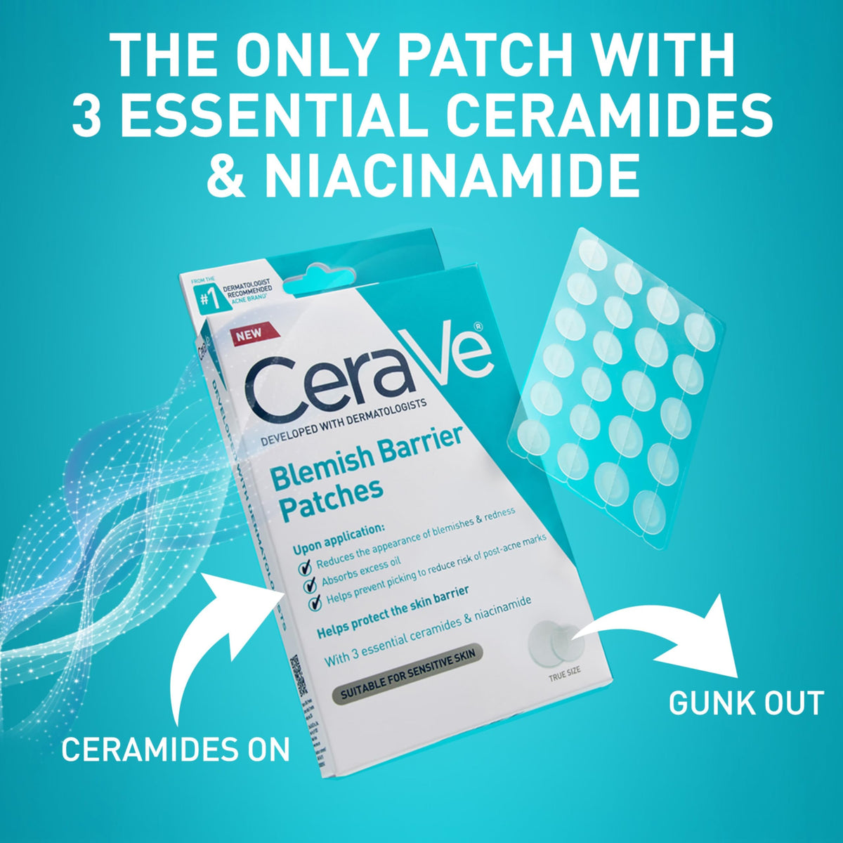 CeraVe patch worn overnight on bedside table showing comfortable nighttime use