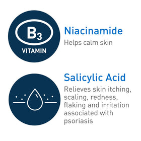 CeraVe cleanser label close-up listing salicylic and lactic acids for relief