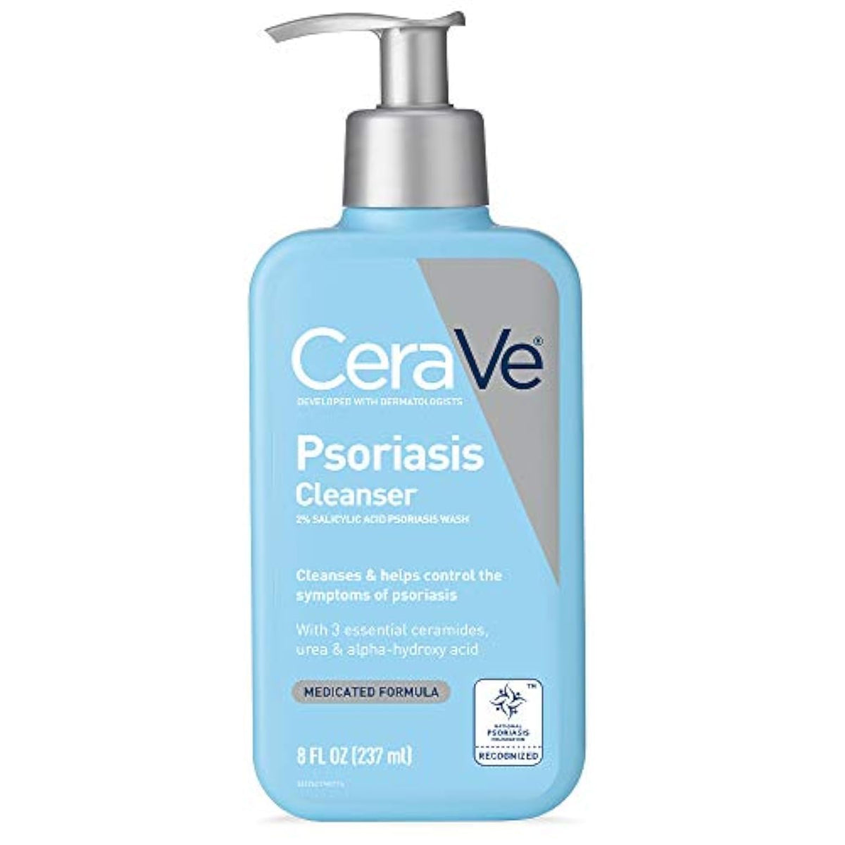 CeraVe cleanser front packaging showing product and benefit for flaky skin