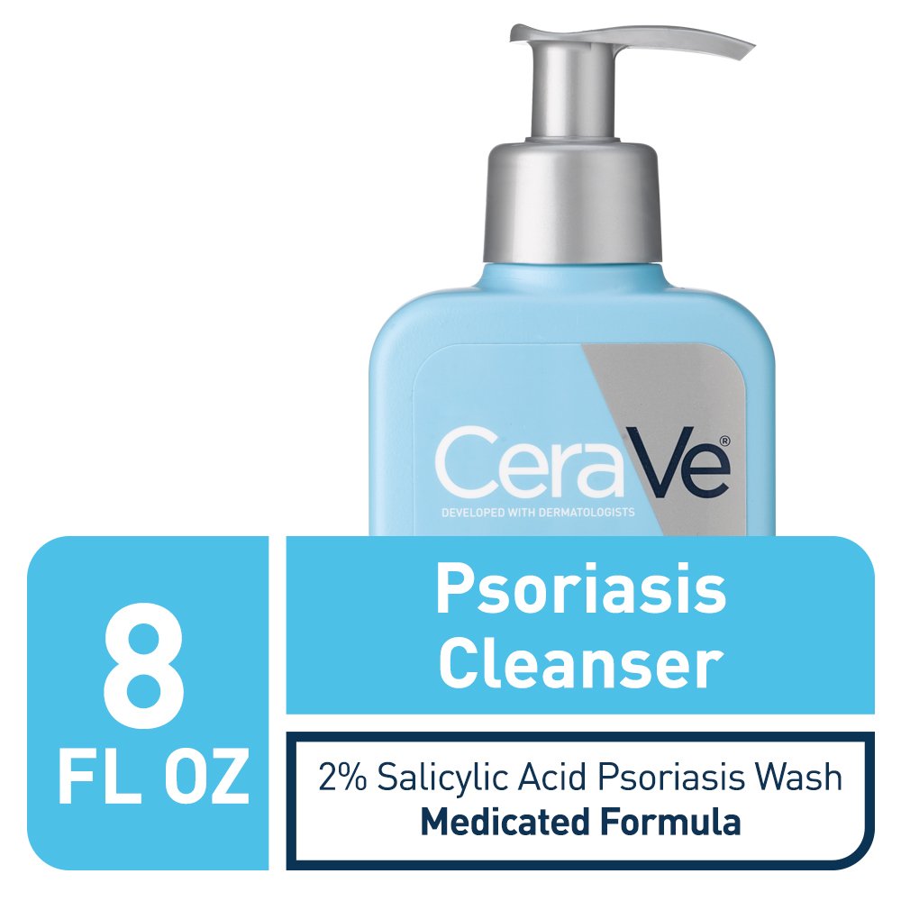 CeraVe cleanser texture pouring from pump highlighting gentle exfoliation benefit