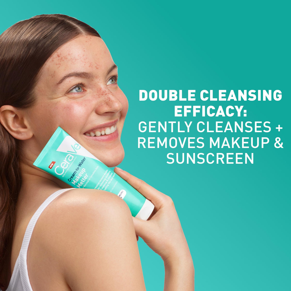 CeraVe dispensed cream on hand demonstrating smooth spreadability and hydration