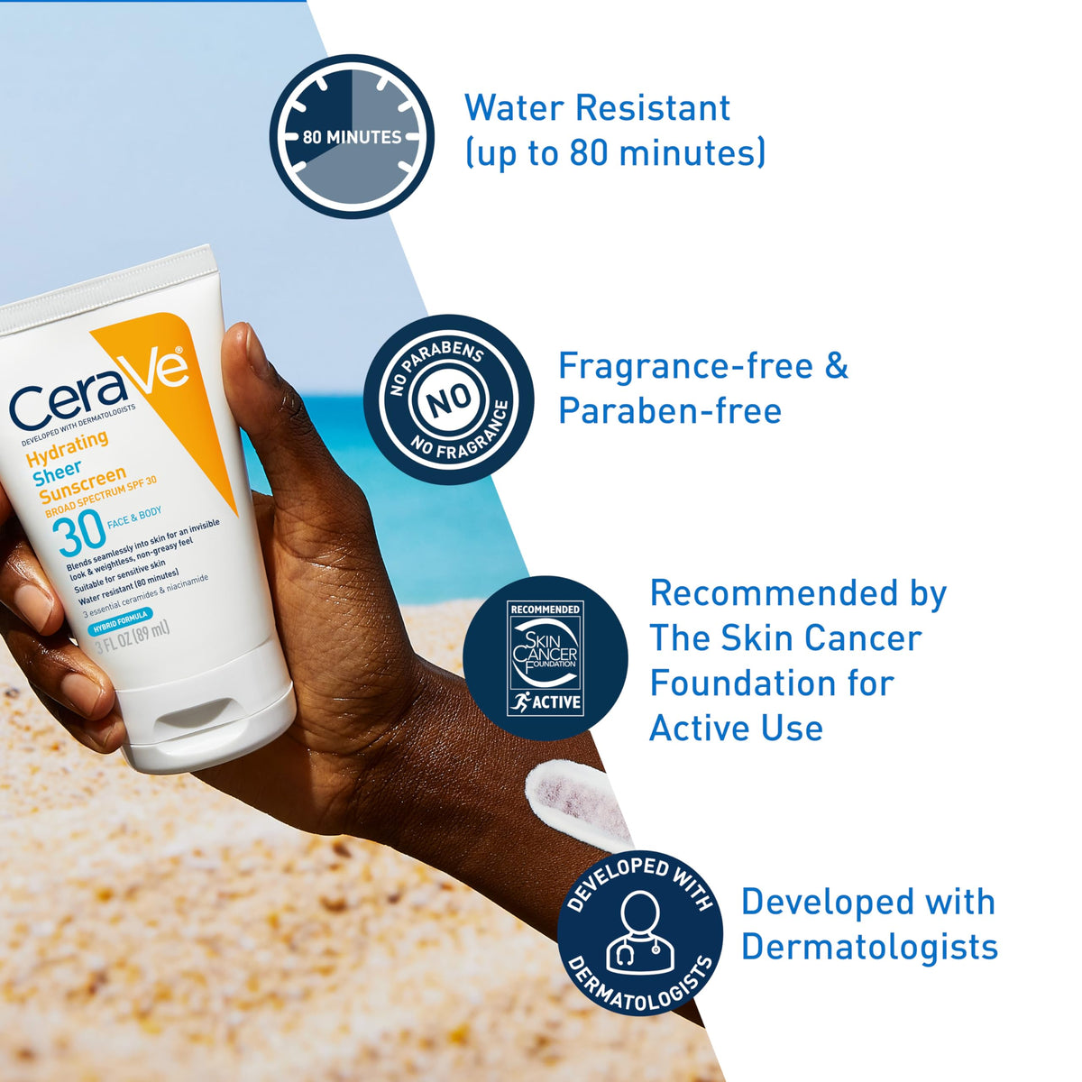 CeraVe pump dispensing lightweight SPF lotion for precise application