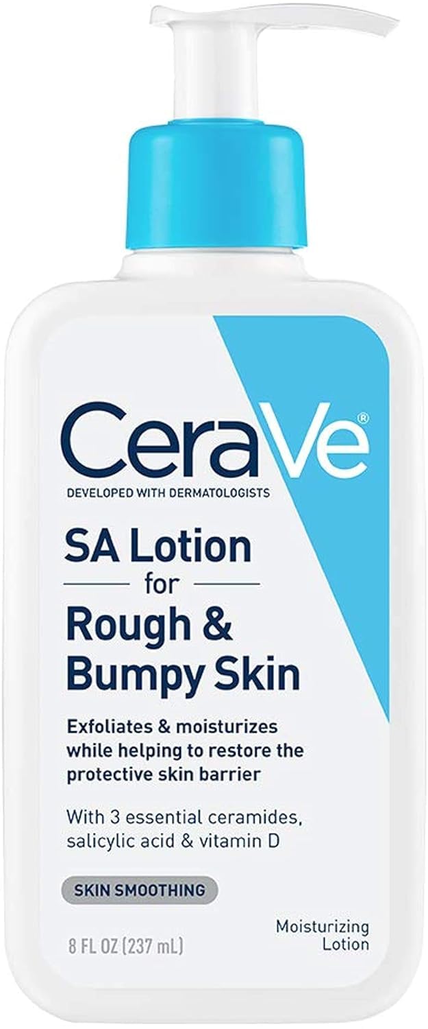 CeraVe SA Lotion front view showing bottle and pump for easy use and travel