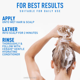 CeraVe before-and-after on color-treated hair showing preserved color