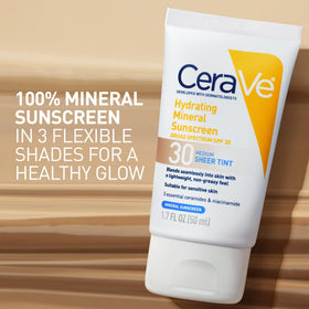 CeraVe ingredient label close-up showing mineral filters and ceramides benefit