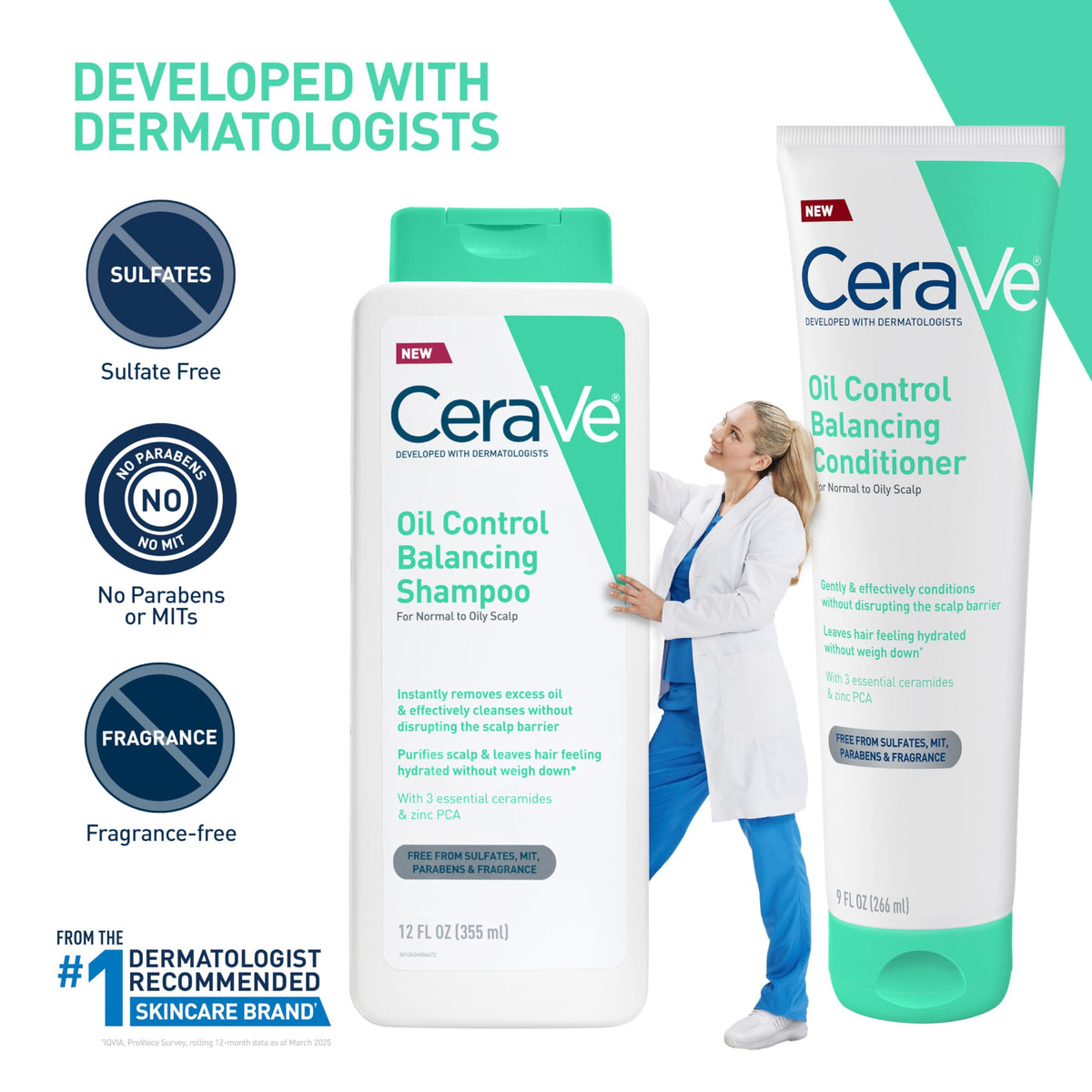 CeraVe 12 oz bottle in hand displaying true size and travel benefit