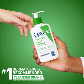 CeraVe 8oz bottle in hand showing compact size and travel convenience