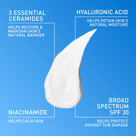 CeraVe lotion spread on hand demonstrating non-greasy finish