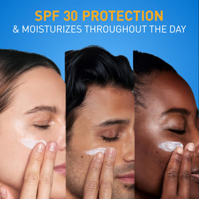 CeraVe applied to face in morning routine for daily sun protection