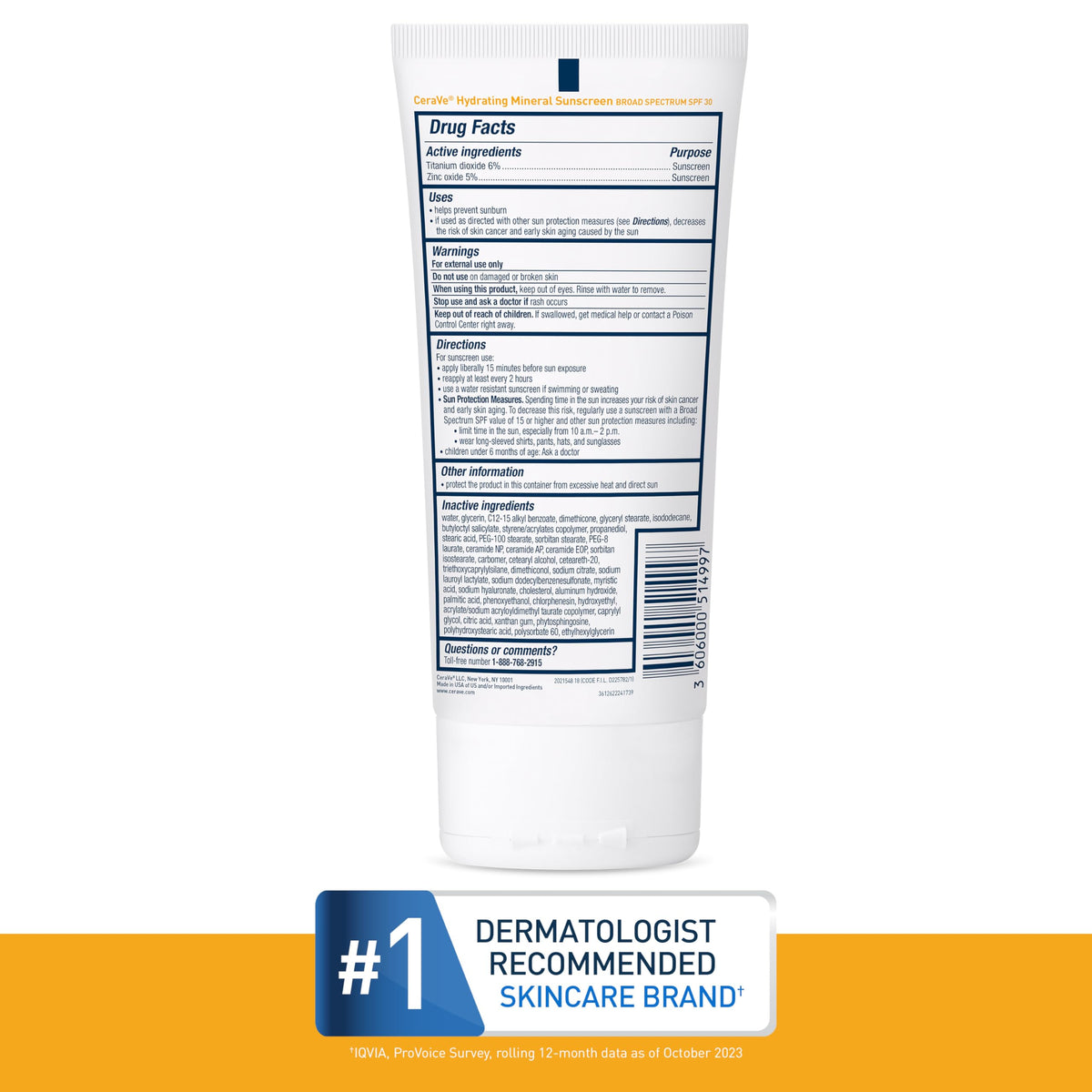 Demonstration of CeraVe sunscreen applied on forearm showing smooth blending and coverage