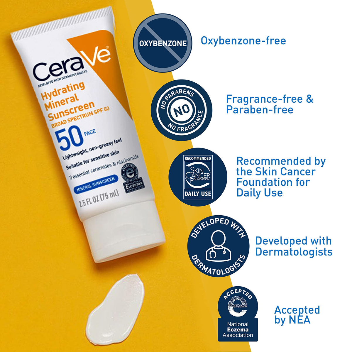 CeraVe 2.5 oz travel-size tube next to a coin for scale and easy portability