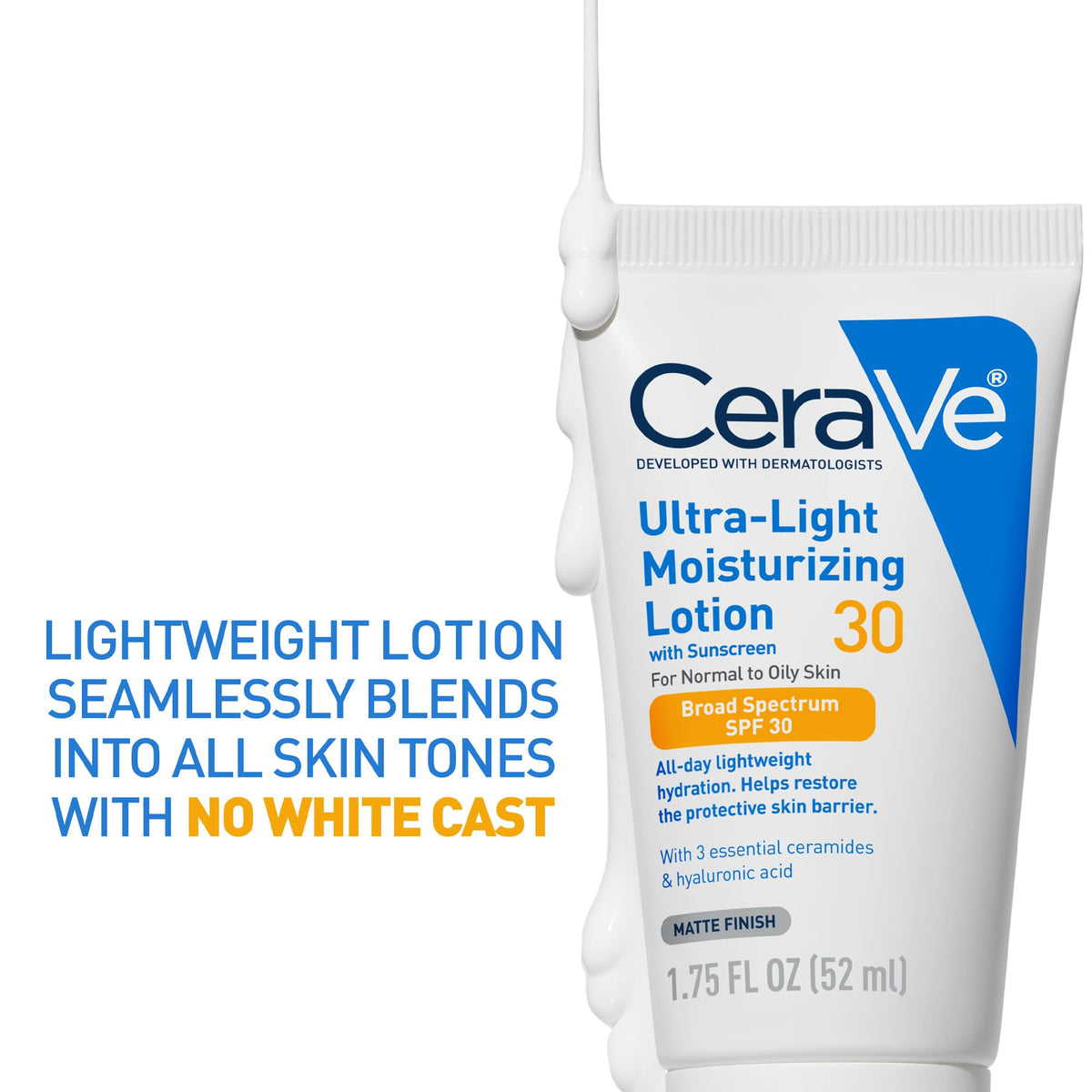 CeraVe lotion texture close-up highlighting lightweight absorption