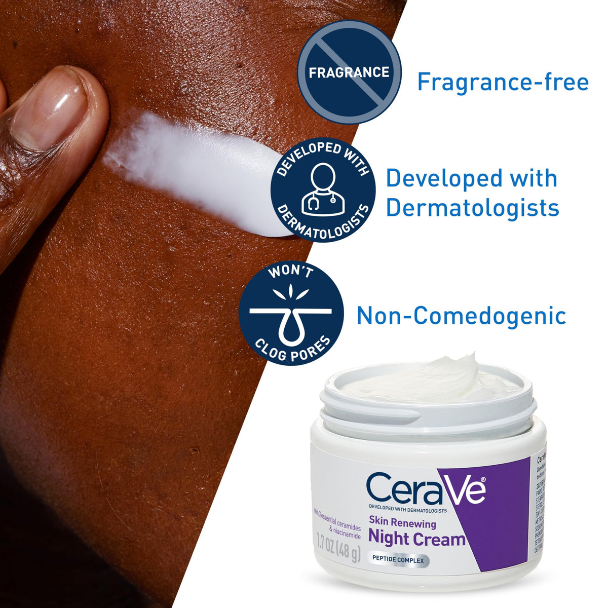 CeraVe cream texture close-up highlighting smooth, non-greasy finish