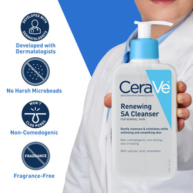 CeraVe foaming gel texture close-up showing gentle lather
