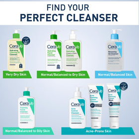 CeraVe being applied to face in gentle circular motions, supports sensitive skin care