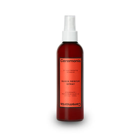 Ceremonia front bottle shot showing product and tropical guava scent benefit