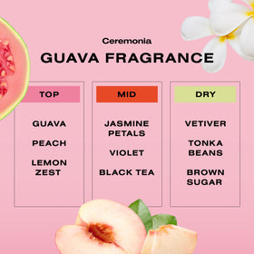 Ceremonia label detail listing natural ingredients and color-safe benefit