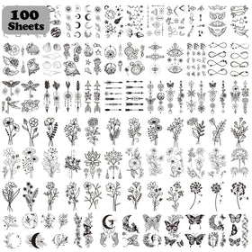 Cerlaza front packaging showing 100-sheet temporary tattoo set and variety