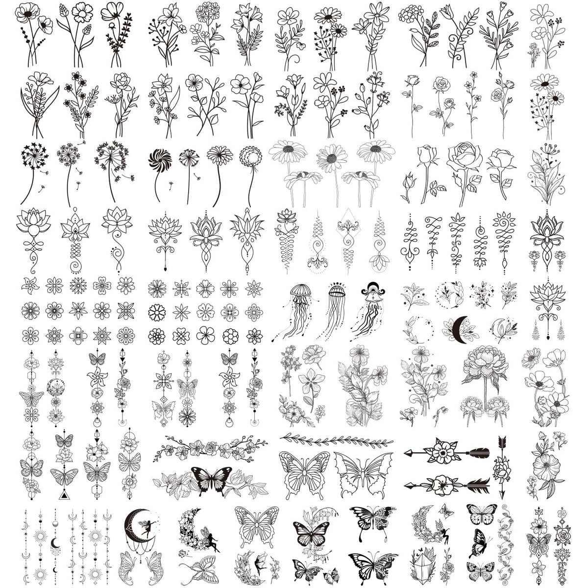 Cerlaza close-up of a sheet with 420 tiny branch and henna designs