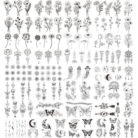 Cerlaza close-up of a sheet with 420 tiny branch and henna designs