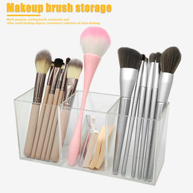 Cerpourt top view revealing three compartments for brushes, pencils, and tools