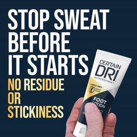 Certain Dri tube open with lotion dollop, demonstrating easy application