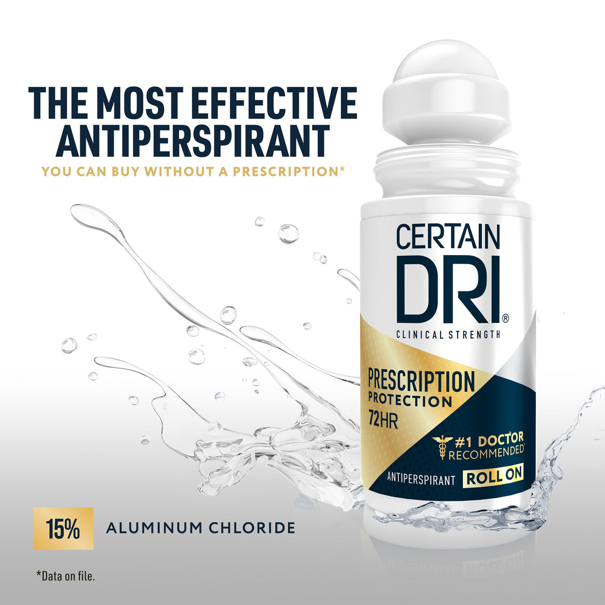 Certain Dri fragrance-free badge highlighting gentle sensitivity benefit