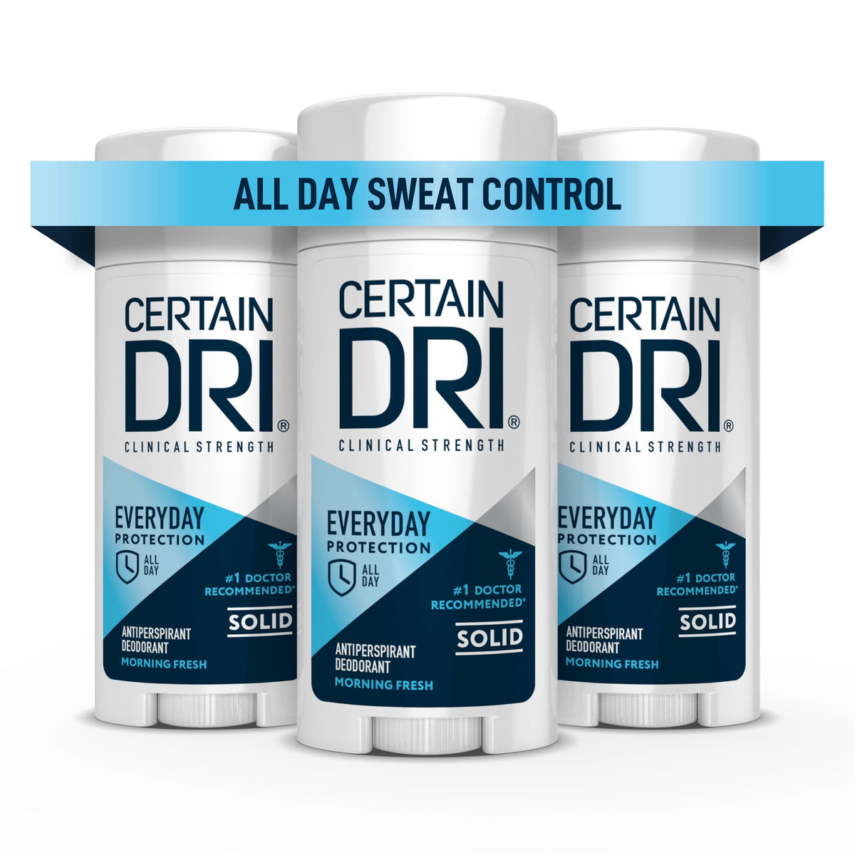 Certain Dri front packaging showing fresh scent and clinical strength benefit