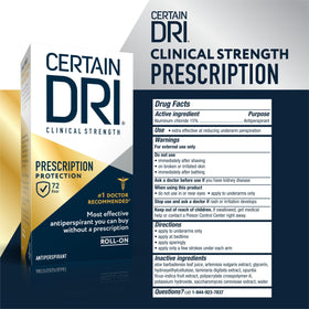 Certain Dri size comparison in hand showing travel-friendly benefit