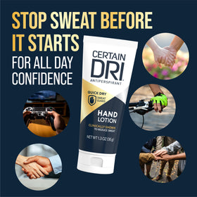 Certain Dri tube close-up texture demonstrating fast-drying, non-greasy lotion absorption
