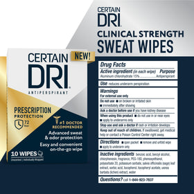 Certain Dri close-up of wipe texture highlighting gentle quick-dry application