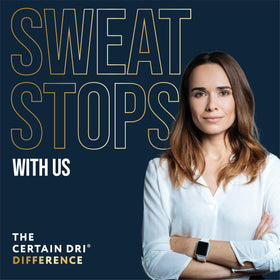Certain Dri lifestyle shot with confident outfit showing sweat-free confidence benefit