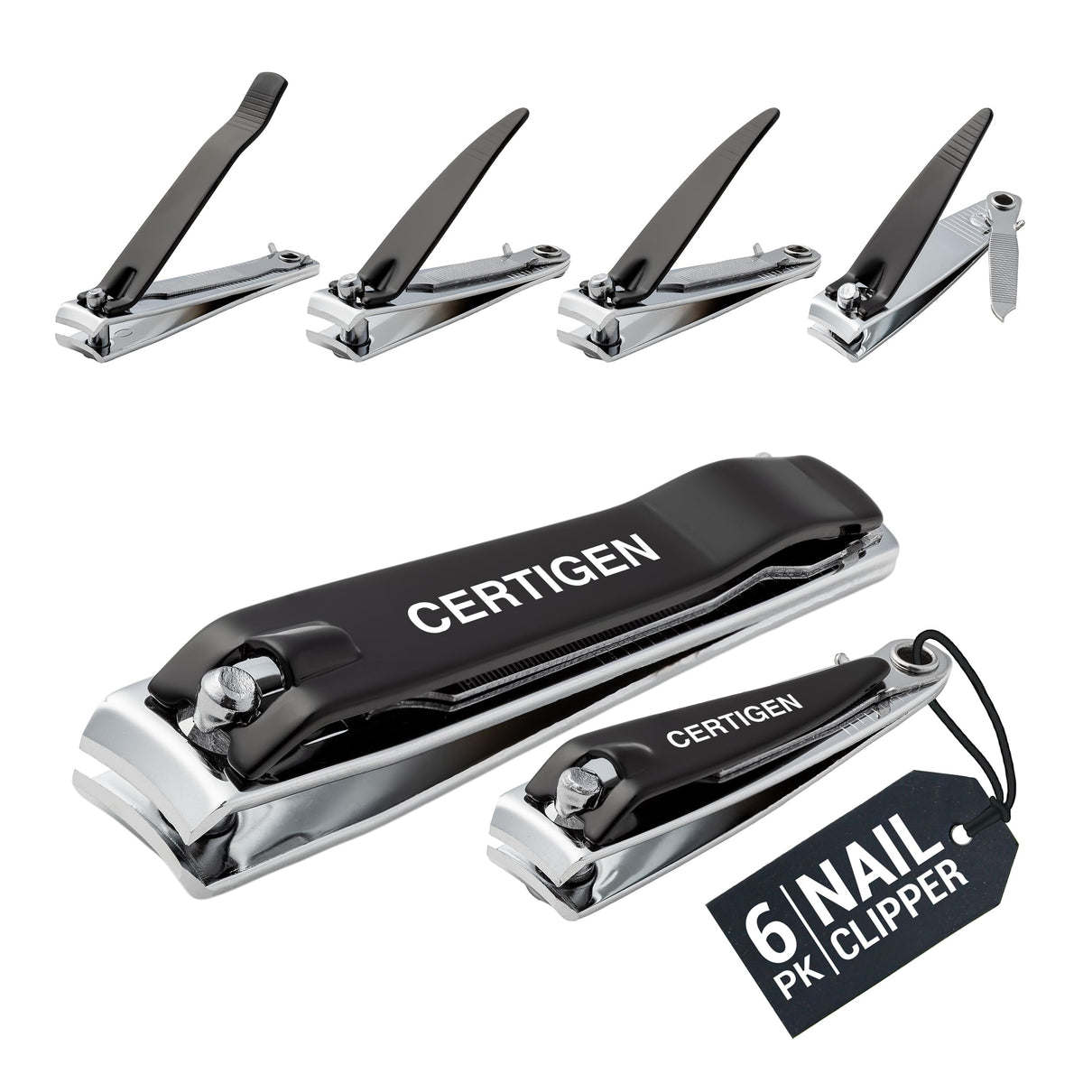 CERTIGEN multiple clippers arranged to show family use and spare convenience