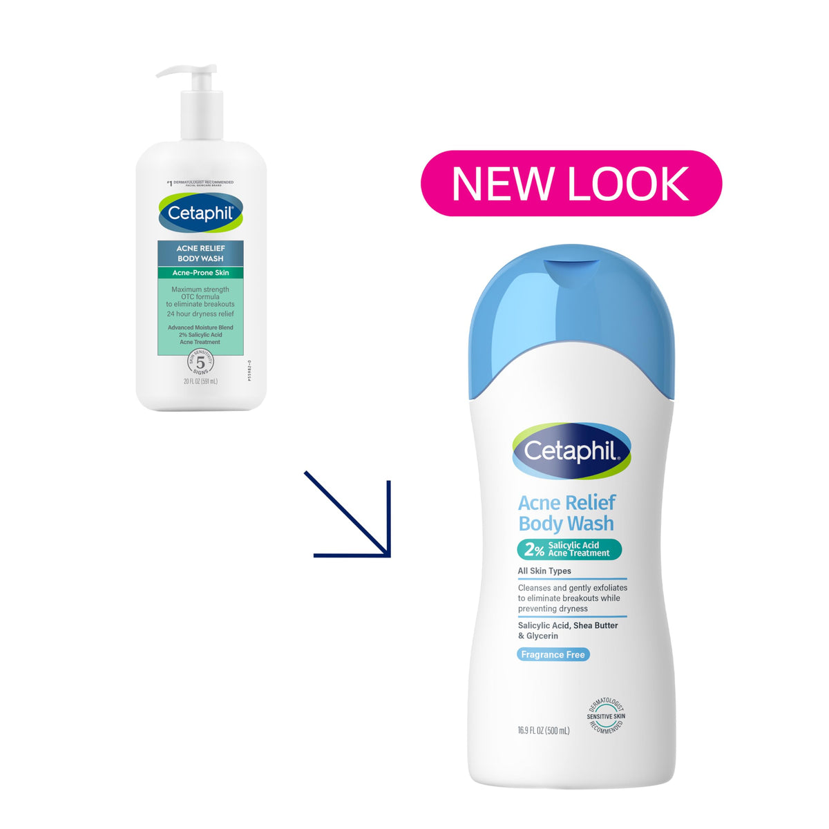 cetaphil pump dispensing body wash, demonstrates easy shower use benefit